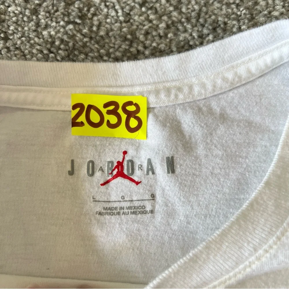 Air jordan shirt mens large white red jump man nike logo‎ swoosh streetwear